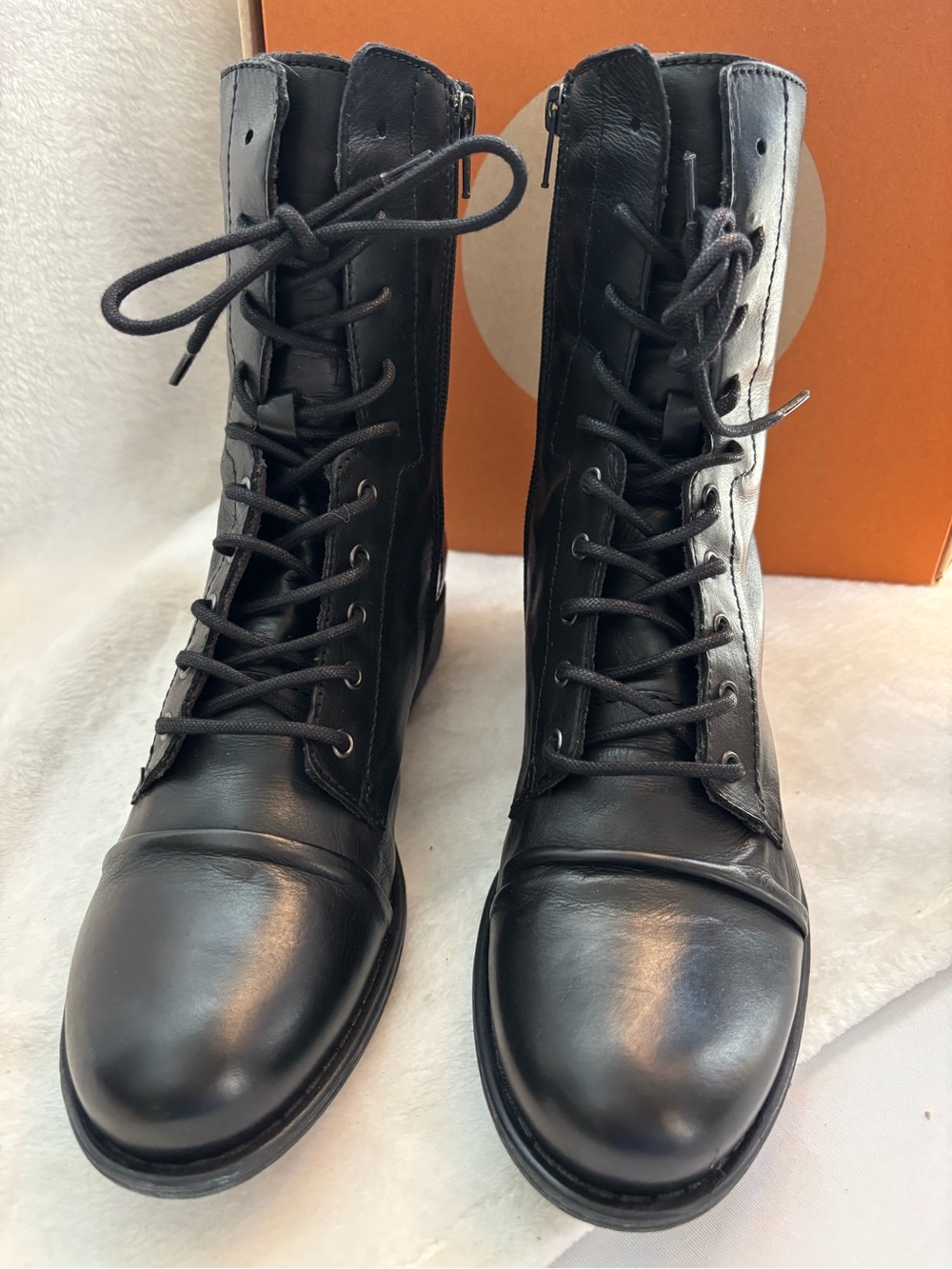 Miz Mooz Lukas Lace-Up Combat Boots Black Size 9
